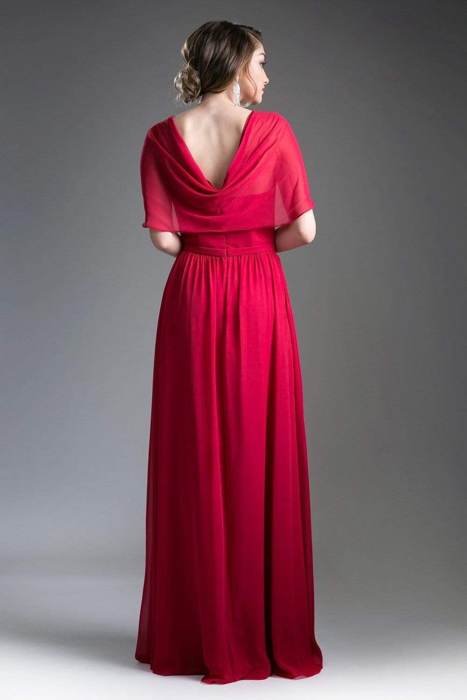 Cinderella Divine - Ruched Semi-Sweetheart Dress With Cape Detail