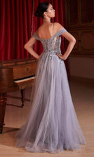 Cinderella Divine SF009 - Sequin Embellished Cold Shoulder Prom Dress - view 4