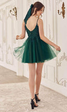 Cinderella Divine SF047 - Jeweled Detail Tulle Cocktail Dress - view 4