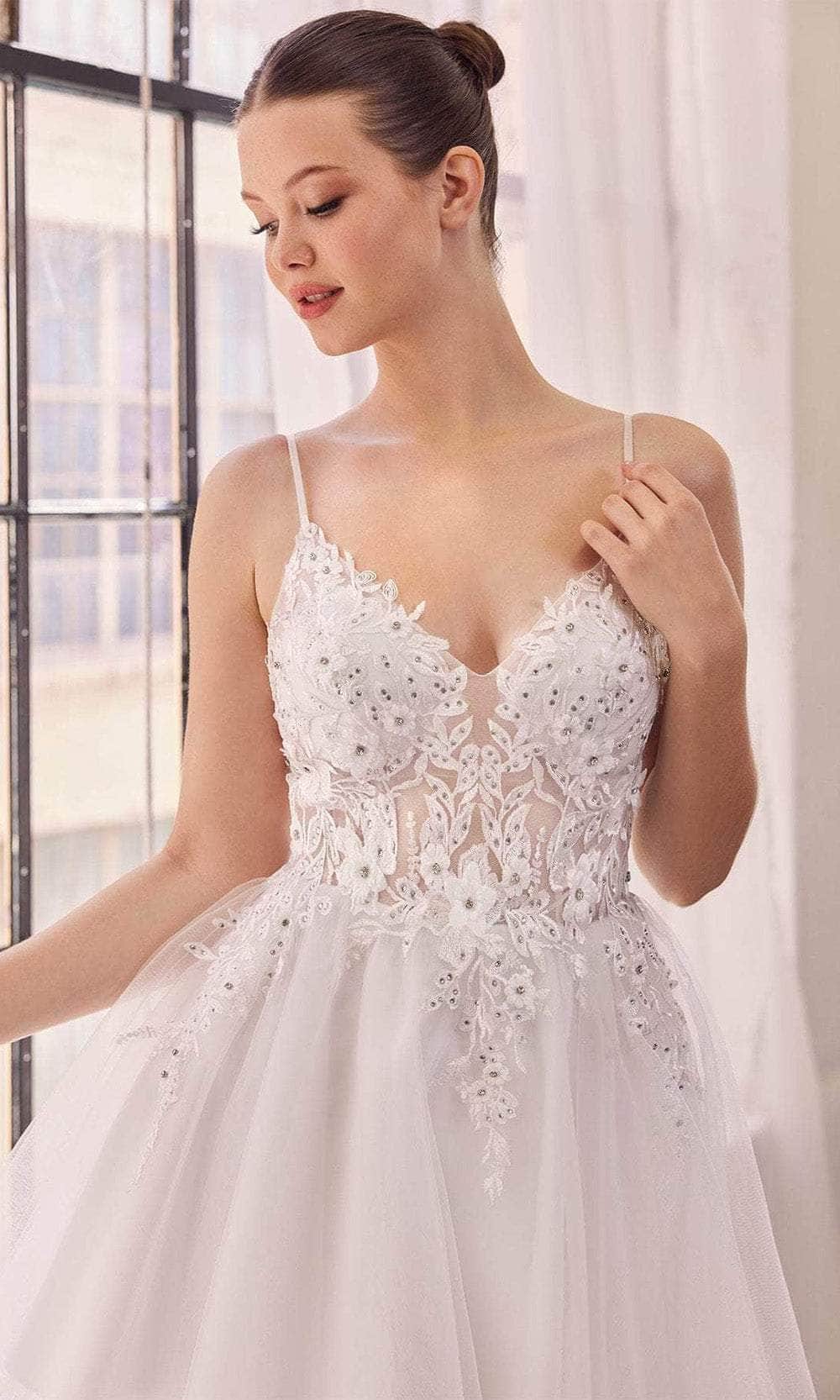 Cinderella Divine SF047 - Jeweled Detail Tulle Cocktail Dress - view 10
