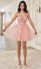 Cinderella Divine SF047 - Jeweled Detail Tulle Cocktail Dress - Silhouette Dresses