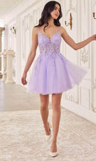 Cinderella Divine SF047 - Jeweled Detail Tulle Cocktail Dress - view 6
