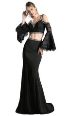 Cinderella Divine - Two Piece Embellished Sheath Dress - designer prom dress at Silhouette Dresses