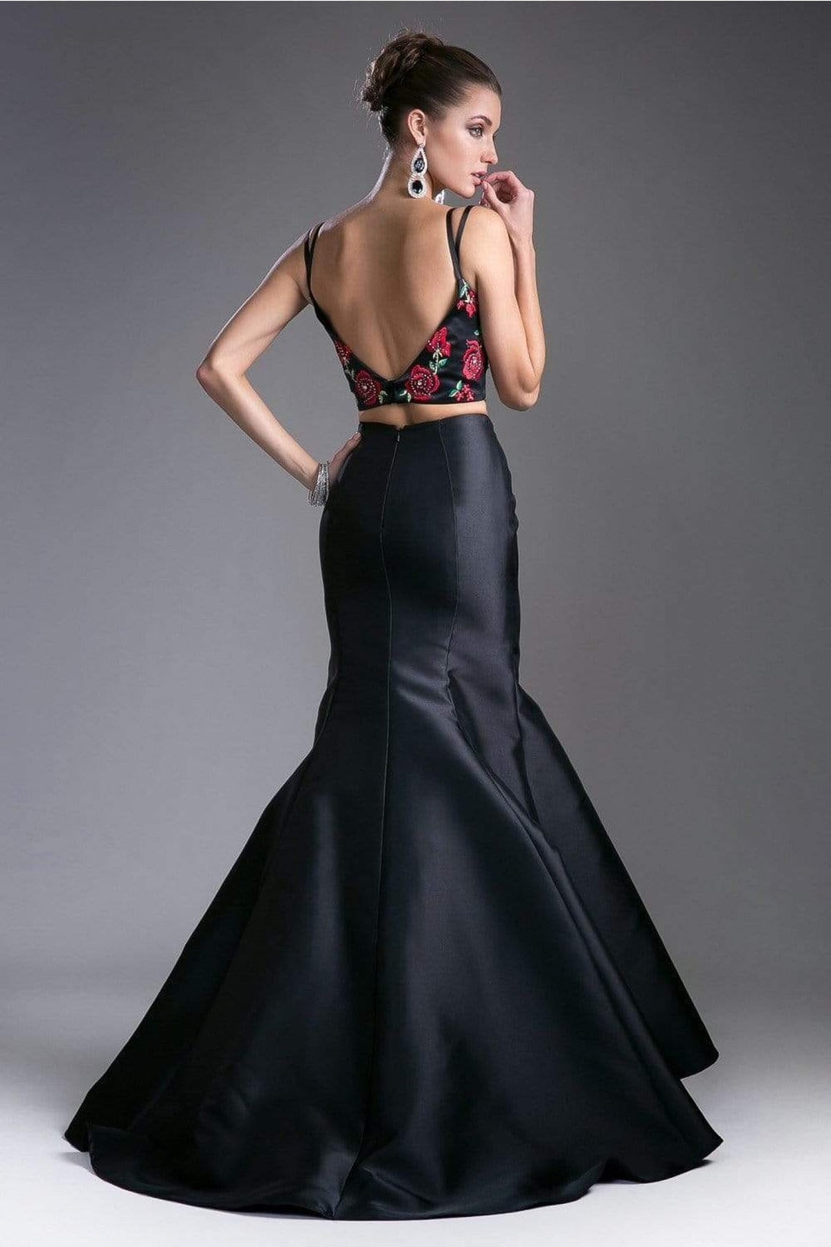 Cinderella Divine - Two Piece Floral Mermaid Evening Dress