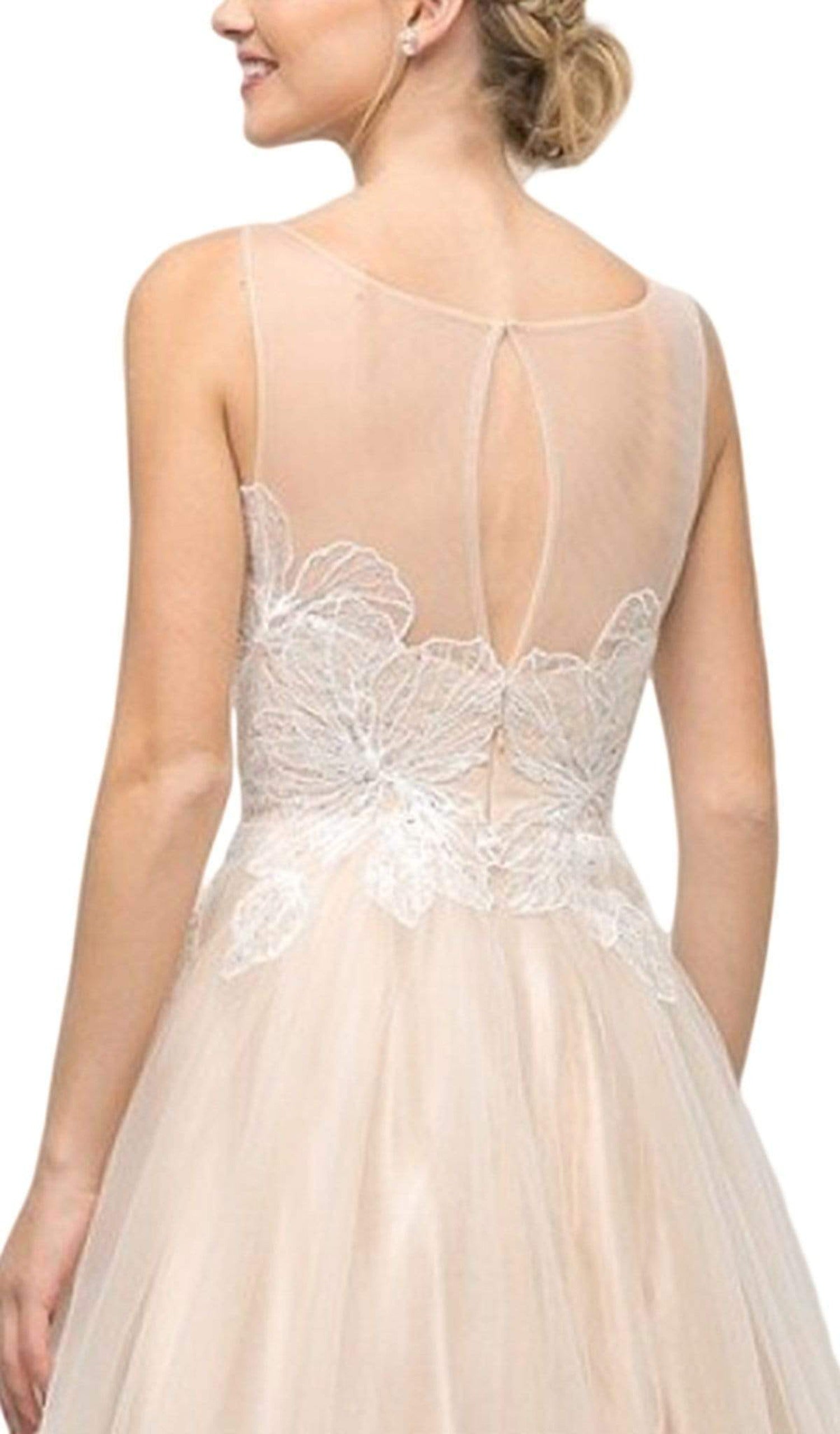 Cinderella Divine - UE009 Illusion Neckline Lace Bodice Tulle Gown