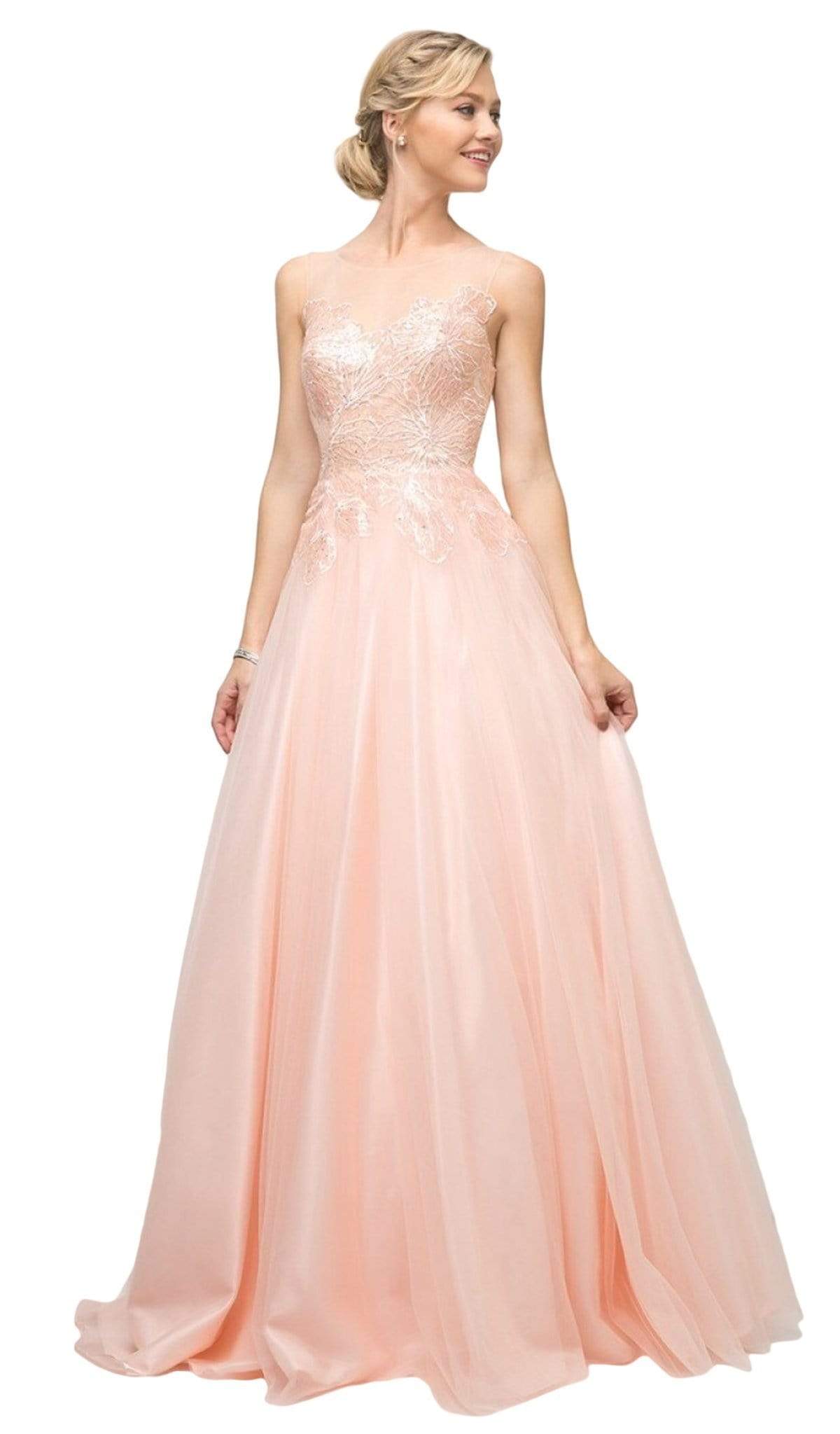 Cinderella Divine - UE009 Illusion Neckline Lace Bodice Tulle Gown - view 4