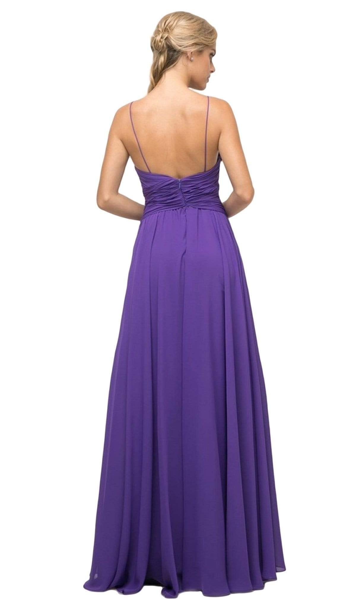 Cinderella Divine - UF295 Sleeveless Ruched Chiffon A-Line Dress - view 7