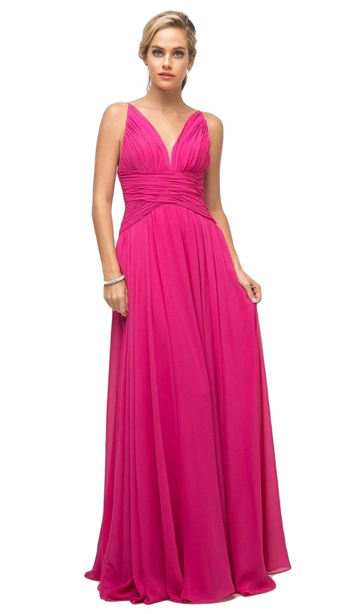 Cinderella Divine - UF295 Sleeveless Ruched Chiffon A-Line Dress - view 5