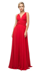 Cinderella Divine - UF295 Sleeveless Ruched Chiffon A-Line Dress - view 8