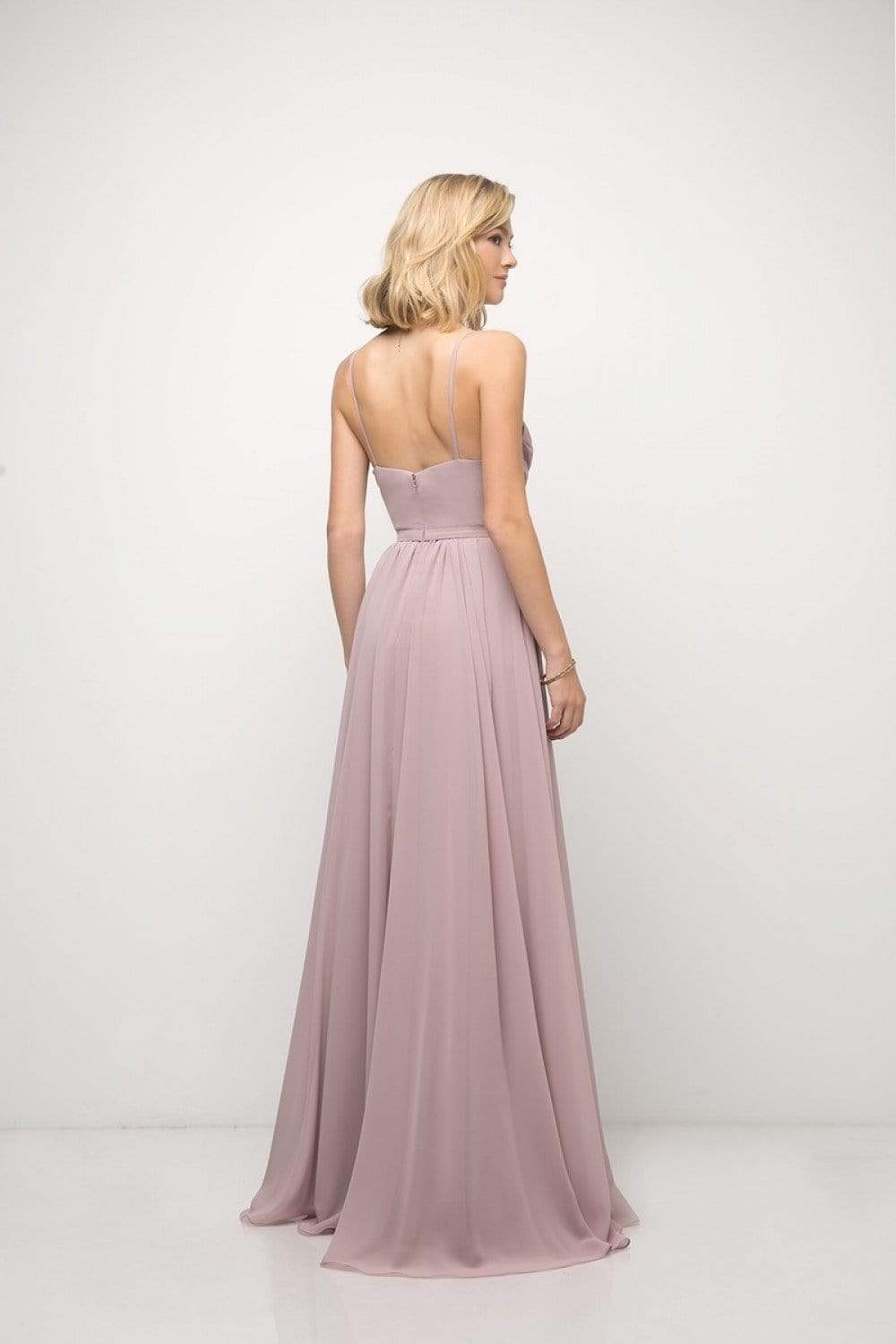 Cinderella Divine - UR136 Sleeveless Empire Waist Chiffon Dress - detail view