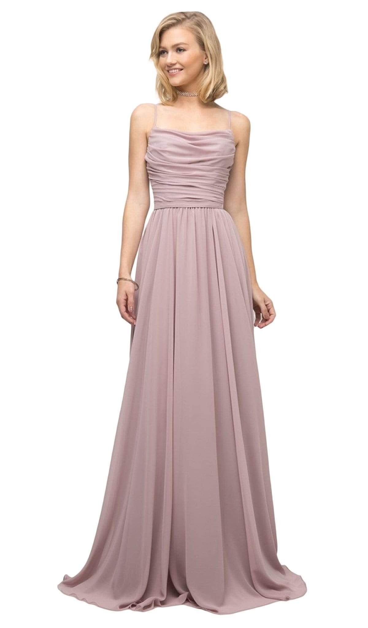 Cinderella Divine - UR136 Sleeveless Empire Waist Chiffon Dress - back view