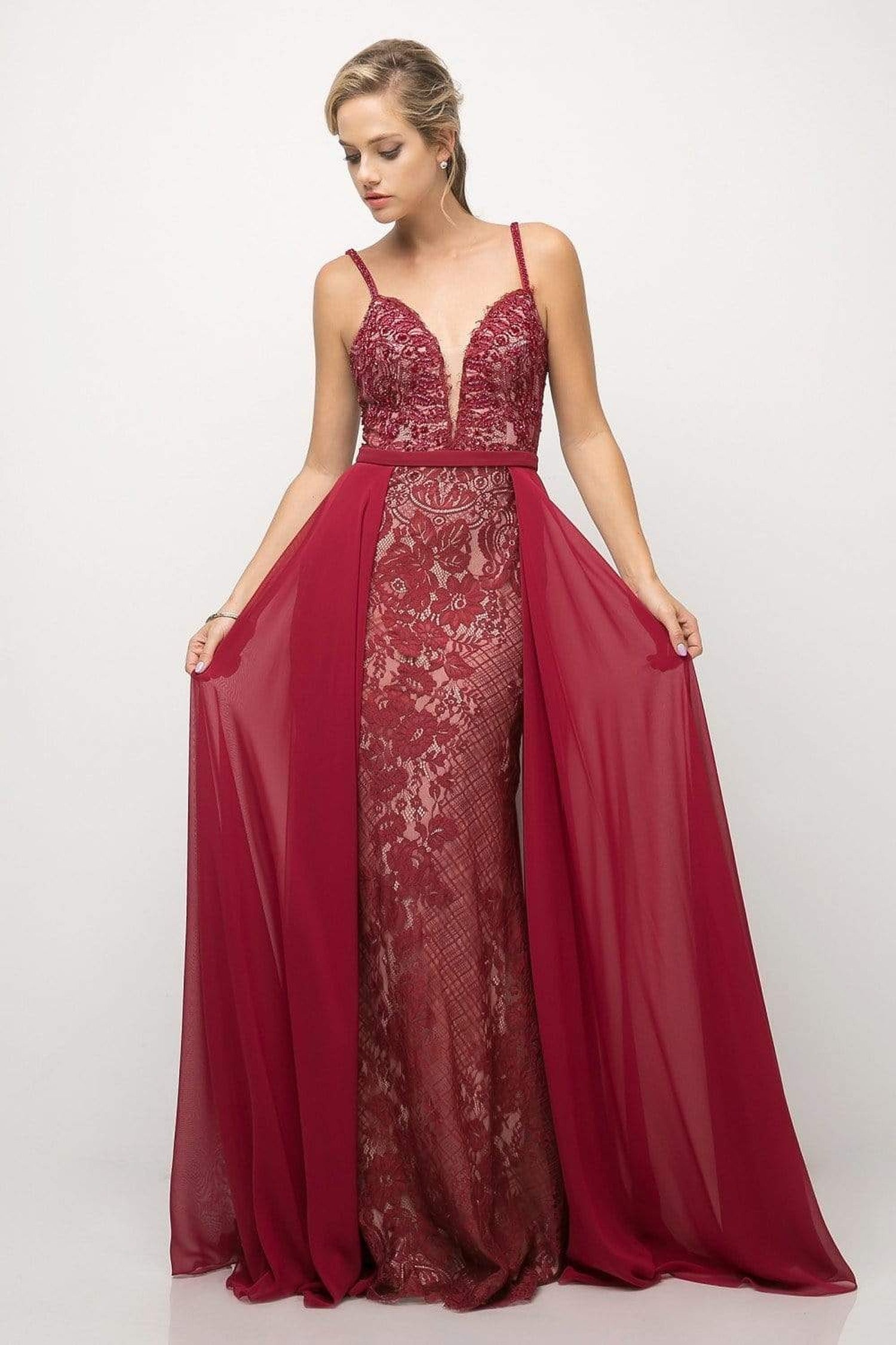 Cinderella Divine - UT254 Lace Deep Sweetheart Dress With Overskirt