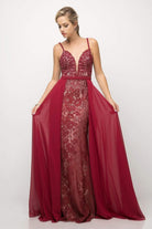 Cinderella Divine - UT254 Lace Deep Sweetheart Dress With Overskirt