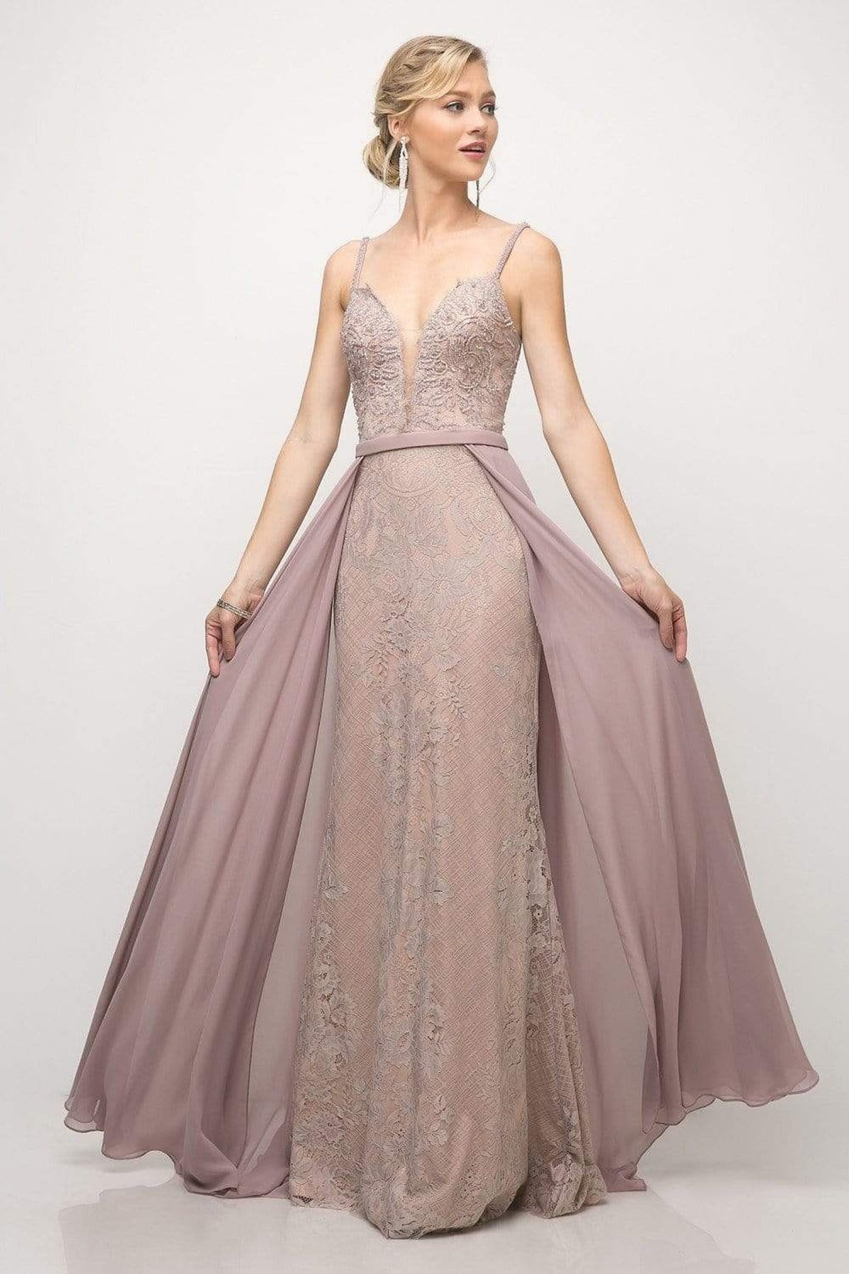 Cinderella Divine - UT254 Lace Deep Sweetheart Dress With Overskirt