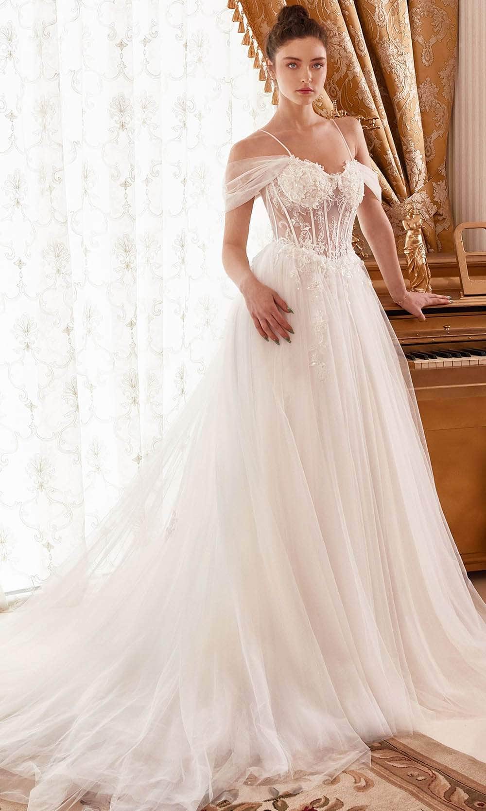 Cinderella Divine WN307 - Off-Shoulder Bridal Dress with Embellishments - designer wedding dress at Silhouette Dresses