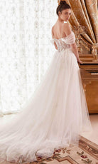 Cinderella Divine WN307 - Off-Shoulder Bridal Dress with Embellishments - back view