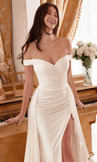 Cinderella Divine WN315 - Ruched Off-Shoulder Bridal Dress - view 5