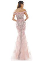 Colors Couture - J131 Off-Shoulder Embellished Trumpet Simple Prom Dress - view 4