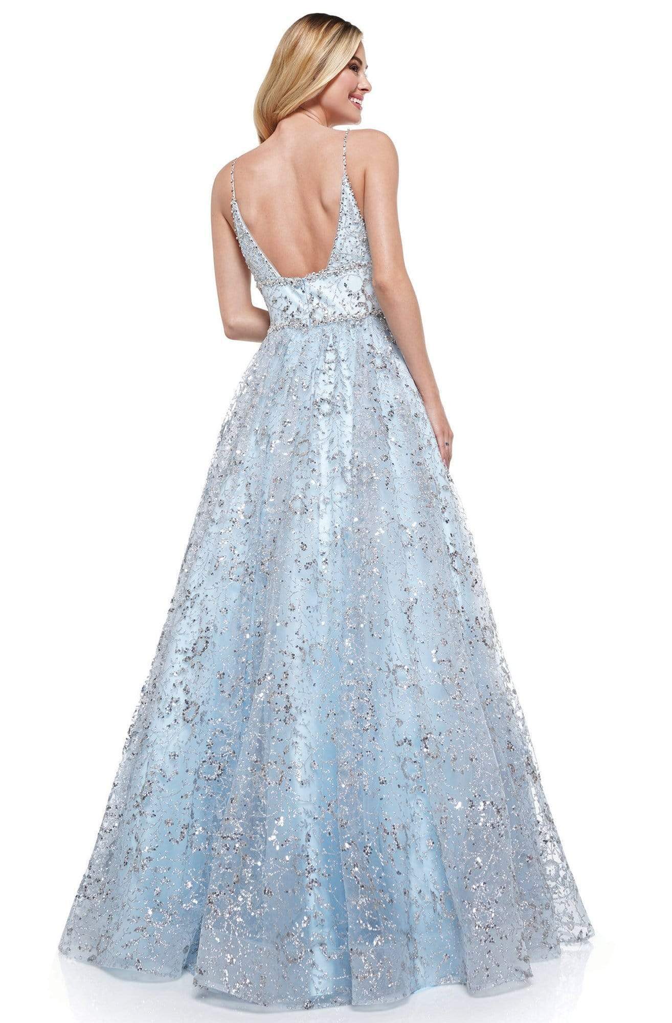 Colors Dress - 2288 Embellished Sweetheart Long Dress - back view