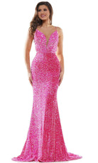 Colors Dress - 2459 Sequin Plunging Sweetheart Mermaid Dress