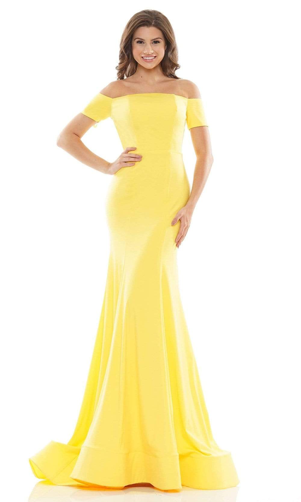 Colors Dress - 2674 Short Sleeve Off Shoulder Gown