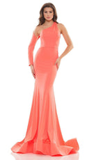 Colors Dress - 2690 Long Sleeve Asymmetrical Gown