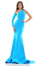 Colors Dress - 2690 Long Sleeve Asymmetrical Gown