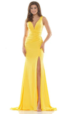 Colors Dress - 2694 Ruched High Slit Mermaid Gown