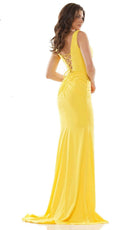 Colors Dress - 2694 Ruched High Slit Mermaid Gown