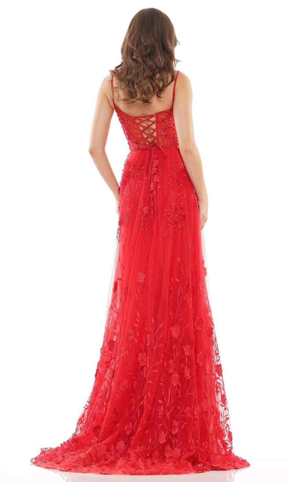 Colors Dress - 2726 Embroidered V-Neck A-Line Dress - detail view