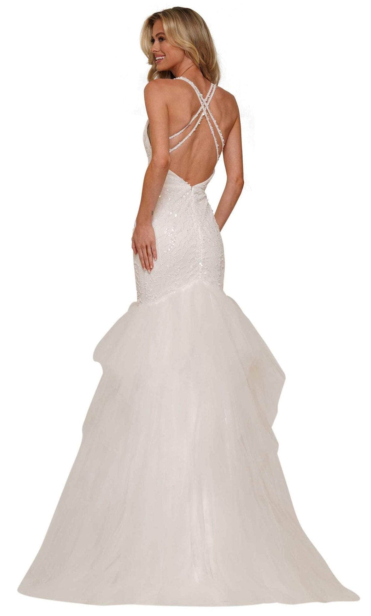 Colors Dress 2826 - Trumpet Tulle Fit and Flare Gown