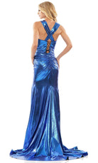 Colors Dress 2864 - Metallic Fabric Asymmetrical Sheath Gown