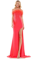 Colors Dress 2874 - Feathered Strapless Prom Dress