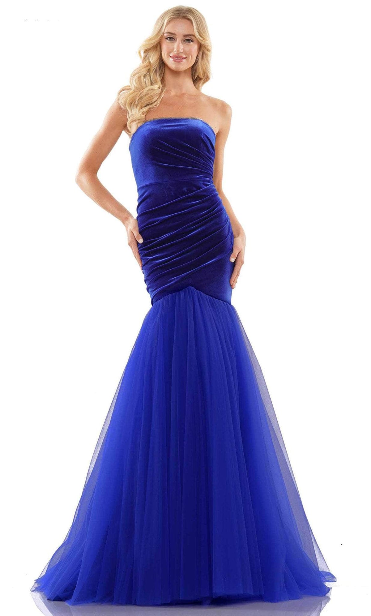 Colors Dress 2886 - Strapless Ruched Prom Gown