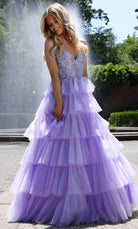 Colors Dress 2911 - Frilled Skirt Prom Dress - Silhouette Dresses
