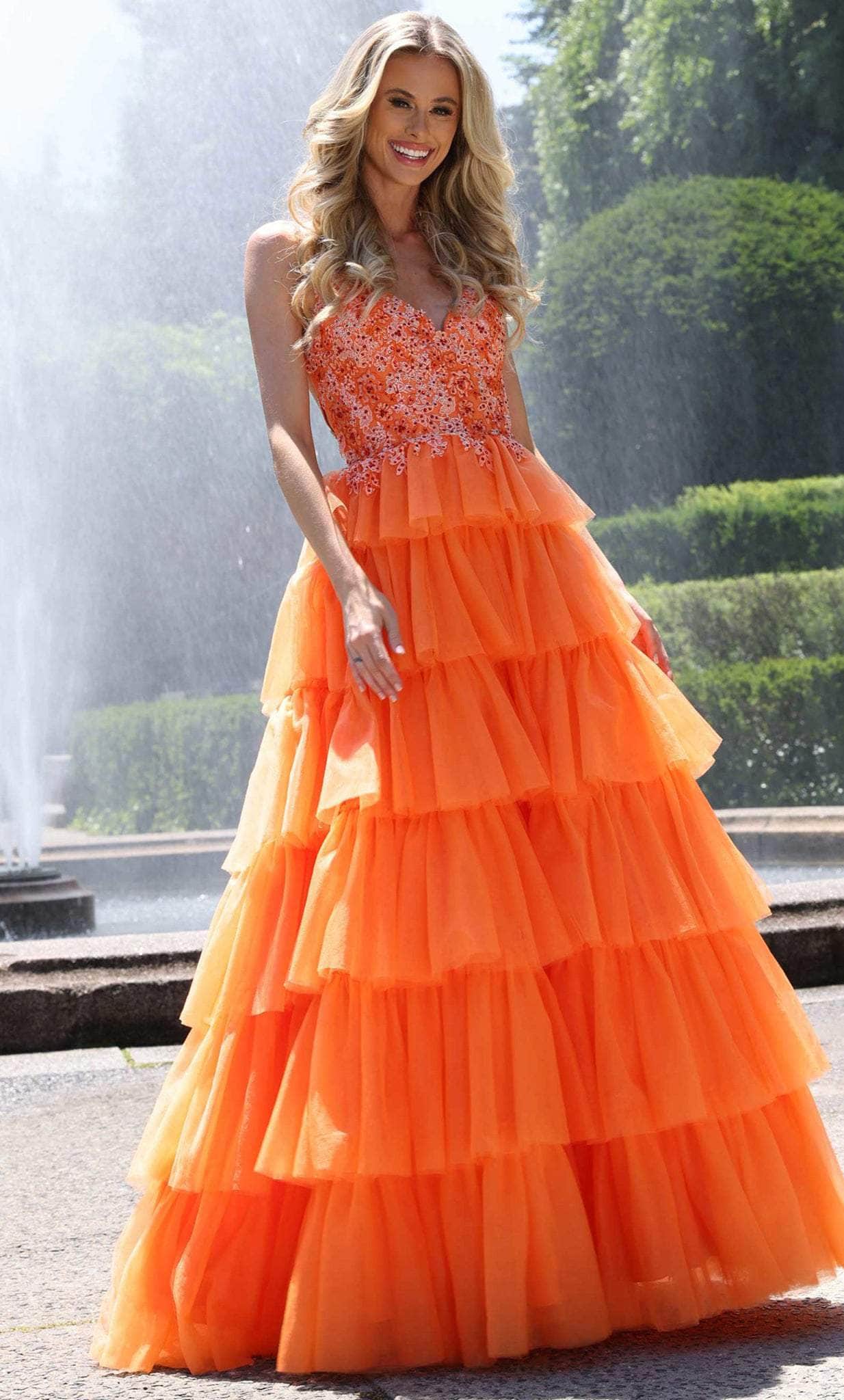 Colors Dress 2911 - Frilled Skirt Prom Dress - view 5
