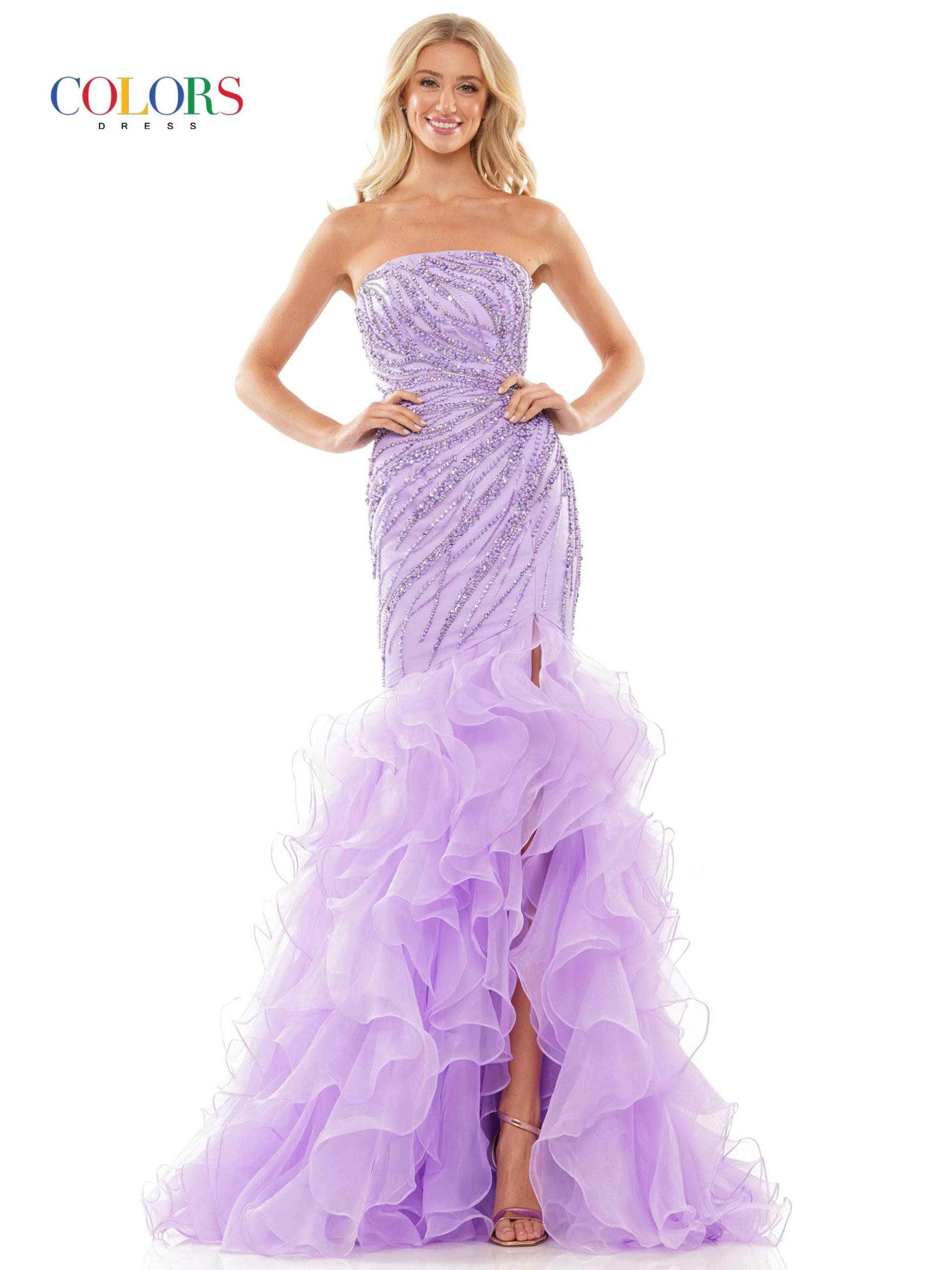 Colors Dress 2926 - Strapless Beaded Prom Gown - Silhouette Dresses