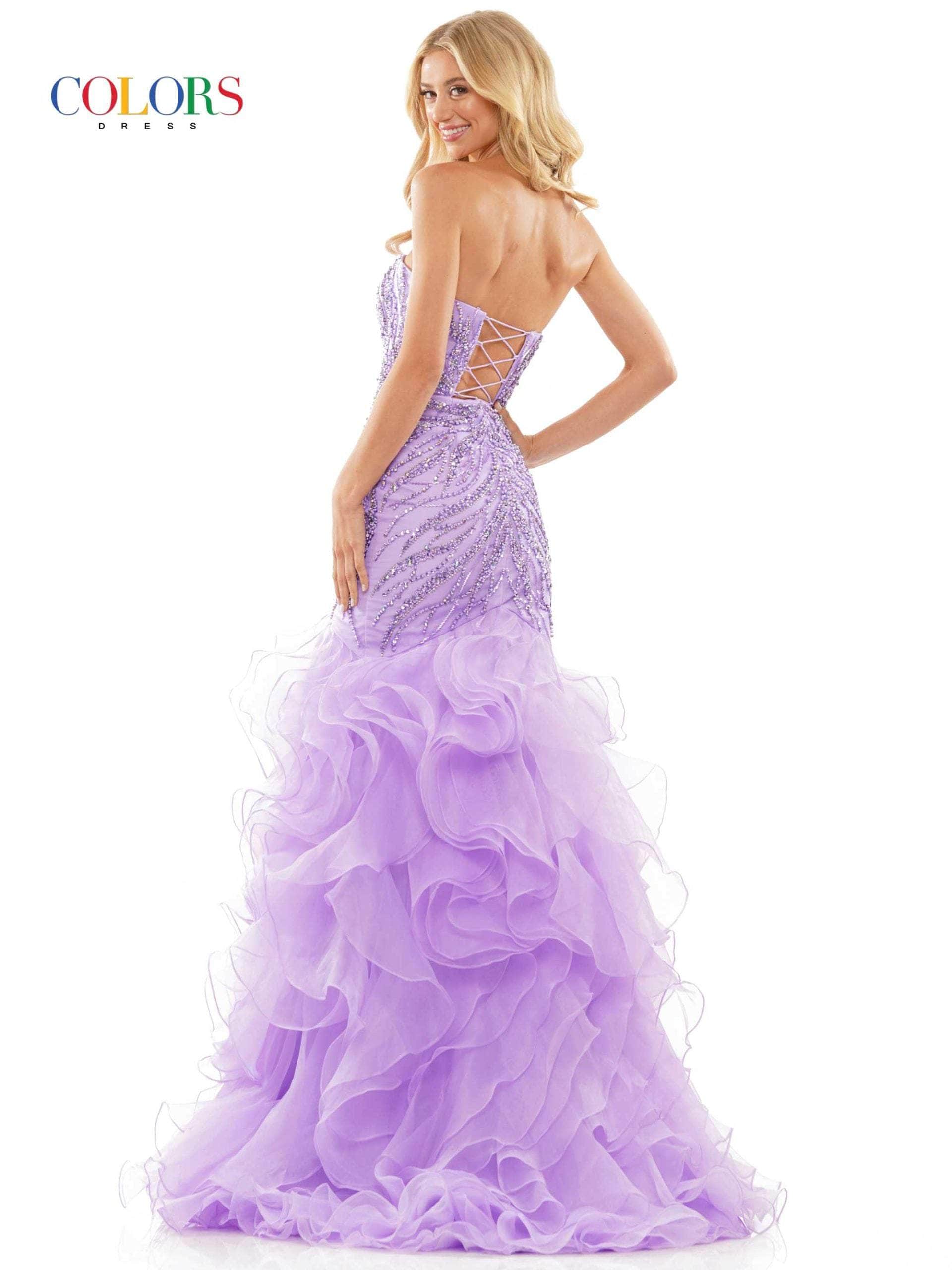 Colors Dress 2926 - Strapless Beaded Prom Gown - back view
