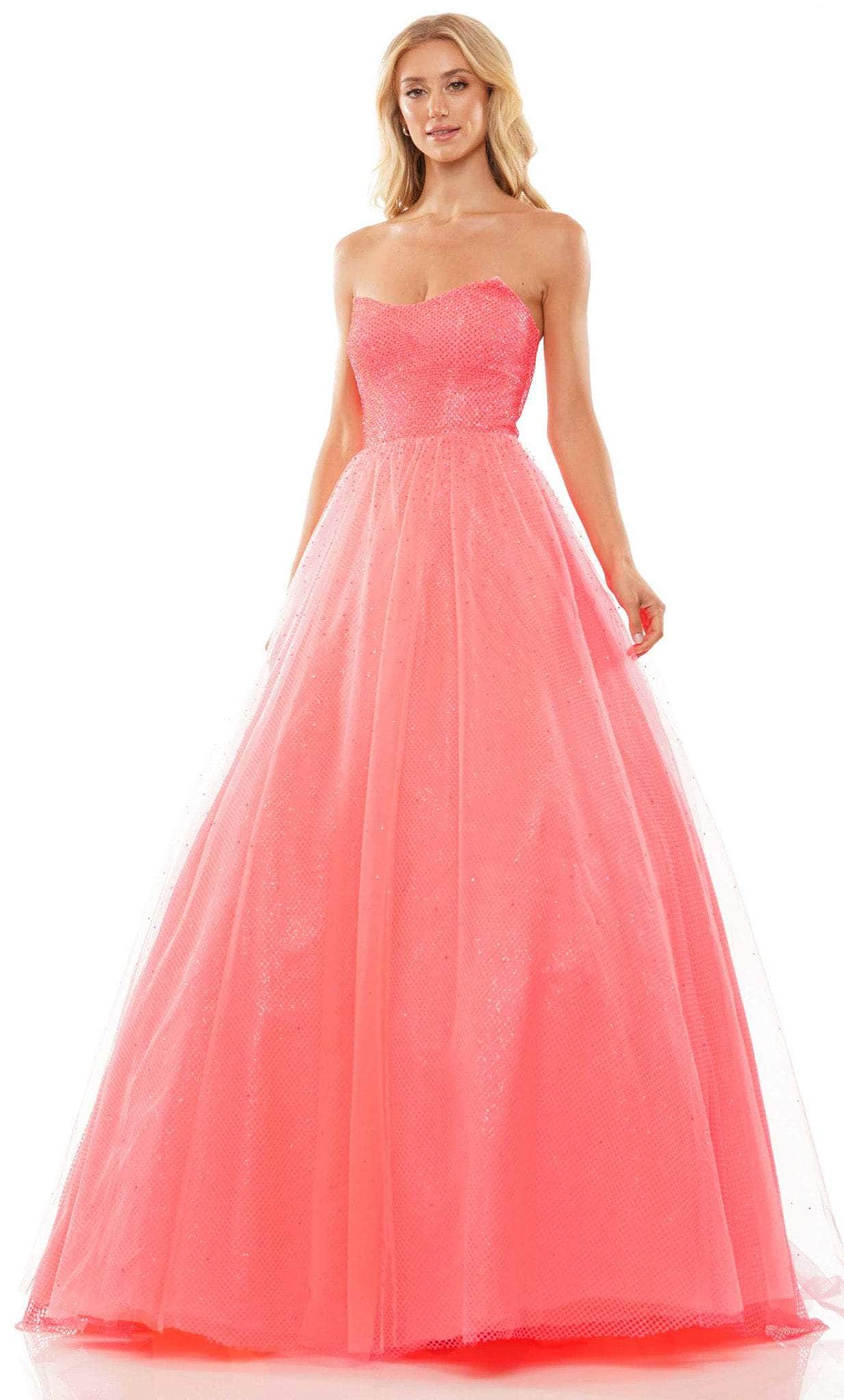 Colors Dress 2939 - Strapless Scooped Sparkling Gown - Silhouette Dresses