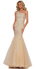 Colors Dress 2940 - Sequin One Sleeve Prom Gown