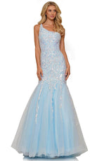 Colors Dress 2940 - Sequin One Sleeve Prom Gown