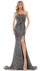 Colors Dress 2961 - Sequined Strapless Evening Gown