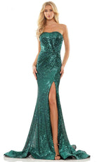 Colors Dress 2961 - Sequined Strapless Evening Gown