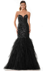 Colors Dress 2985 - Sequin Bustier Prom Gown
