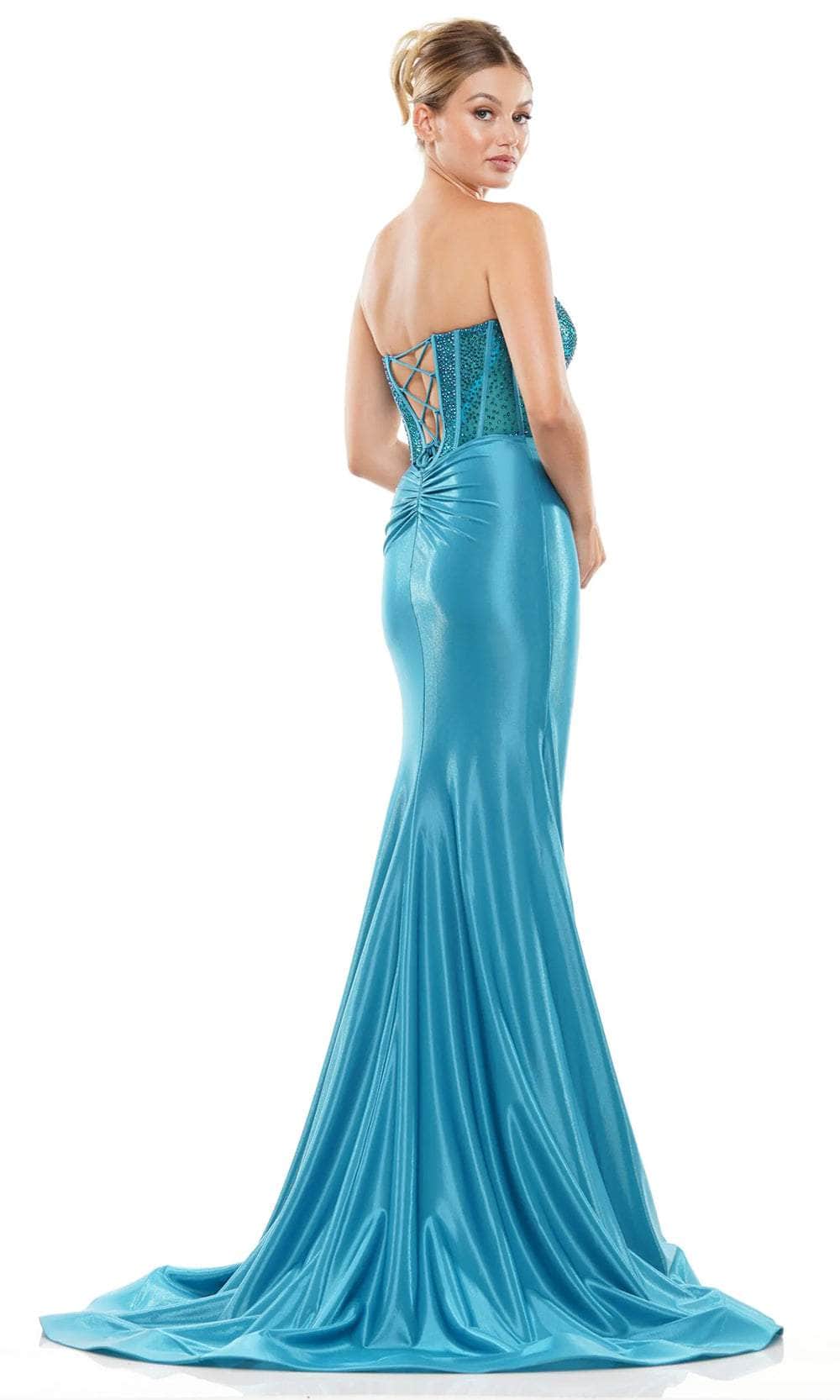 Colors Dress 3138 - Beaded Corset Prom Dress - detail view