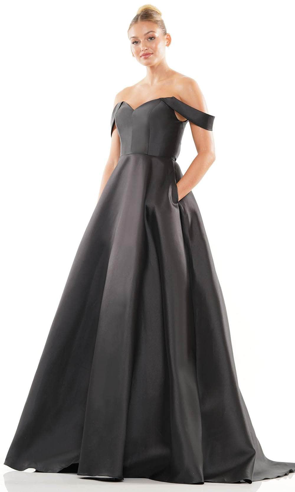 Colors Dress 3182 - Off Shoulder Mikado Prom Dress - Silhouette Dresses