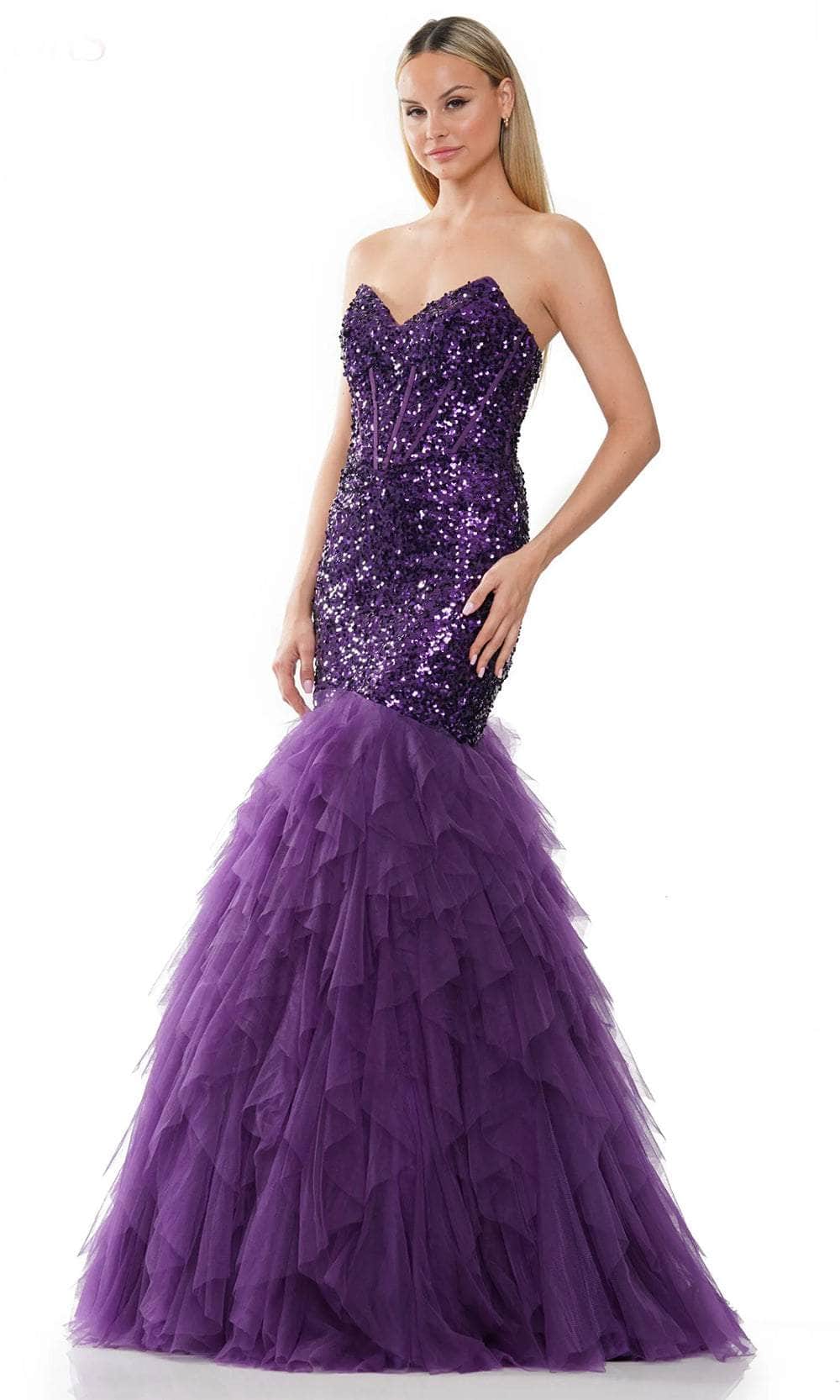 Colors Dress 3202 - Tulle Flare Prom Dress