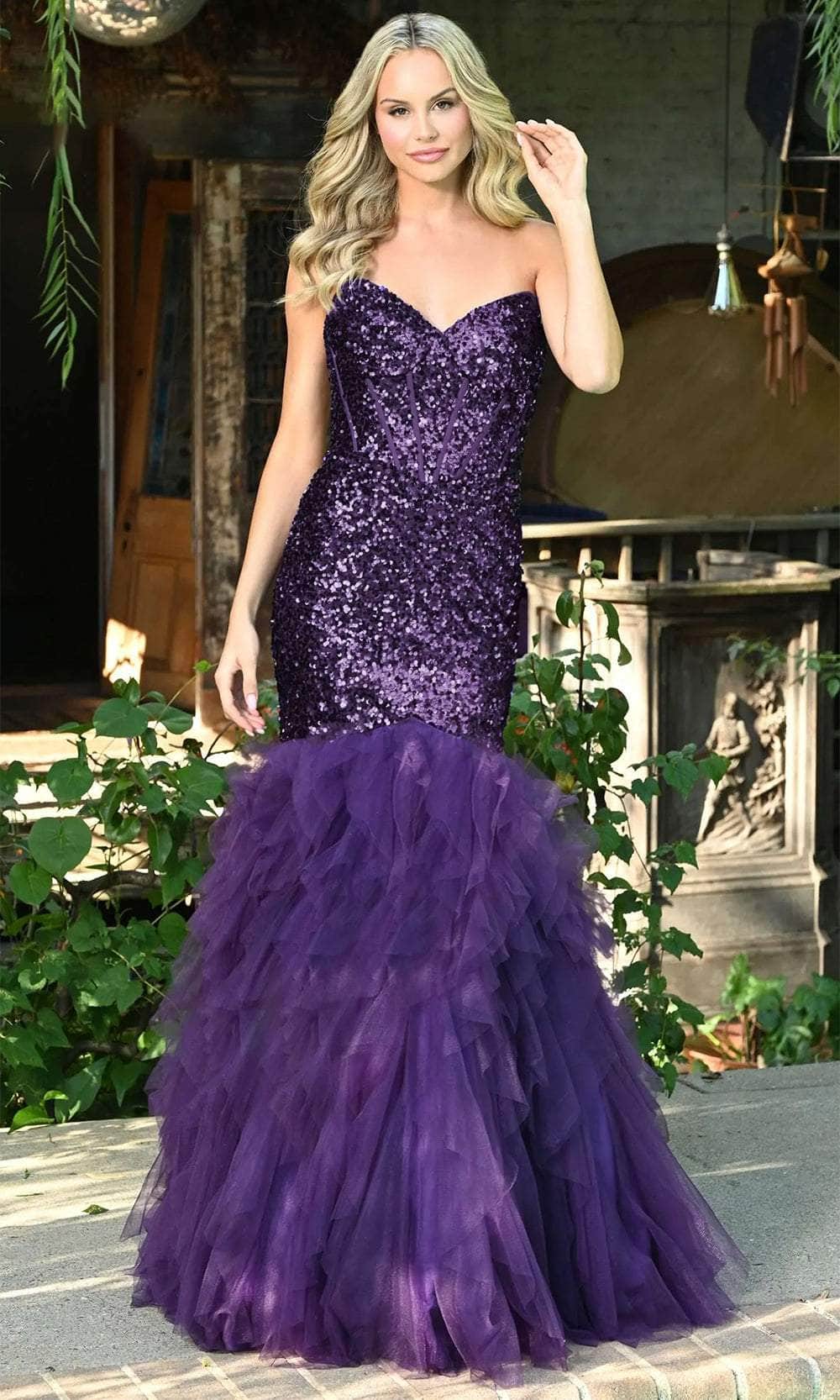 Colors Dress 3202 - Tulle Flare Prom Dress