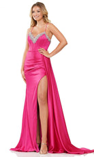 Colors Dress 3305 - Jeweled V-Neck Prom Dress