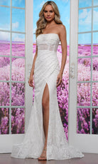 Colors Dress 3415 - Sequin Lace Ruched Prom Gown - view 4